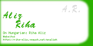 aliz riha business card